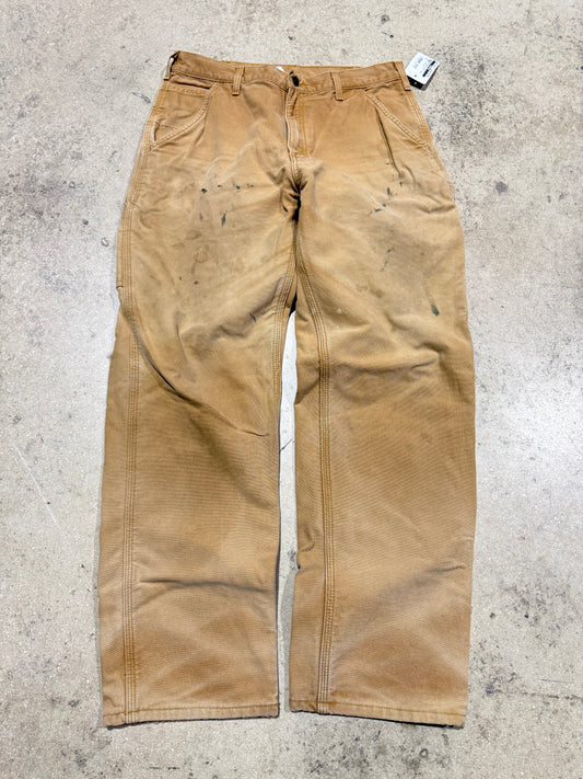 Distressed Carhartt Carpenter Pants - Khaki Size 34x32