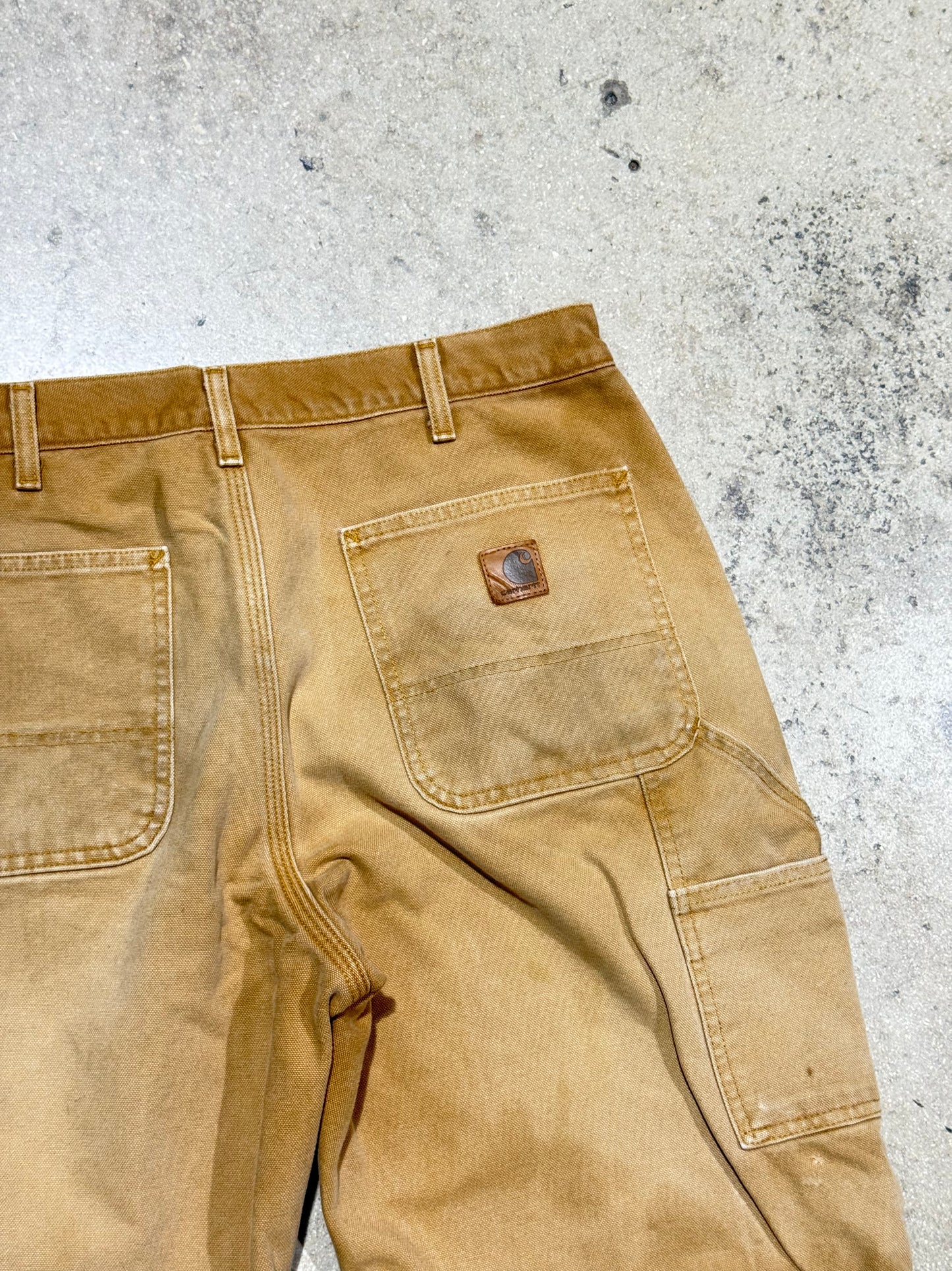 Distressed Carhartt Carpenter Pants - Khaki Size 34x32