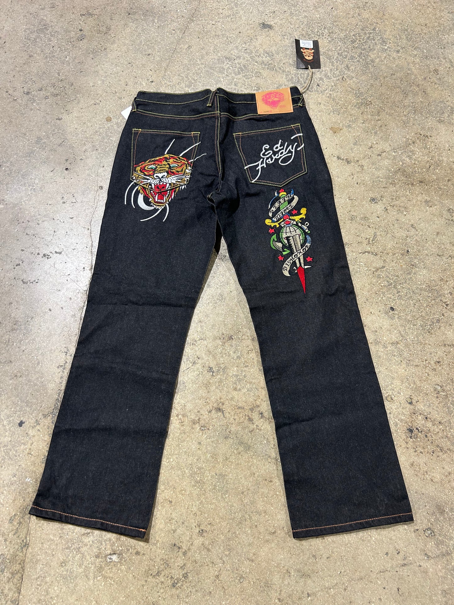 Ed Hardy Death Before Dishonor Denim - Black Size 38x35