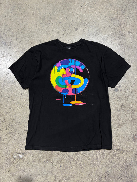 Stussy Paint Drip Logo Tee - Black Size Medium