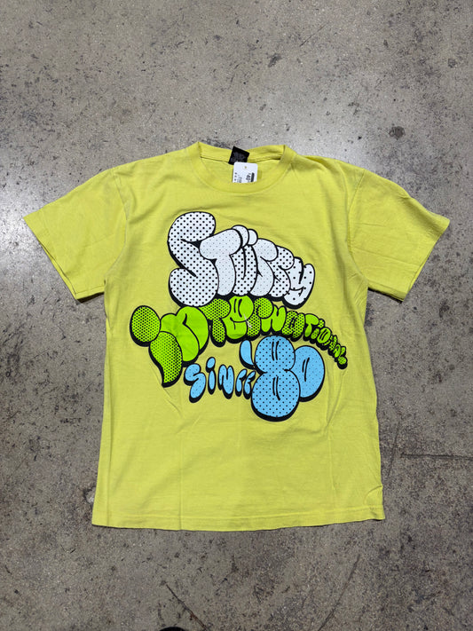 Stussy International Graffiti Tee - Yellow Size Medium