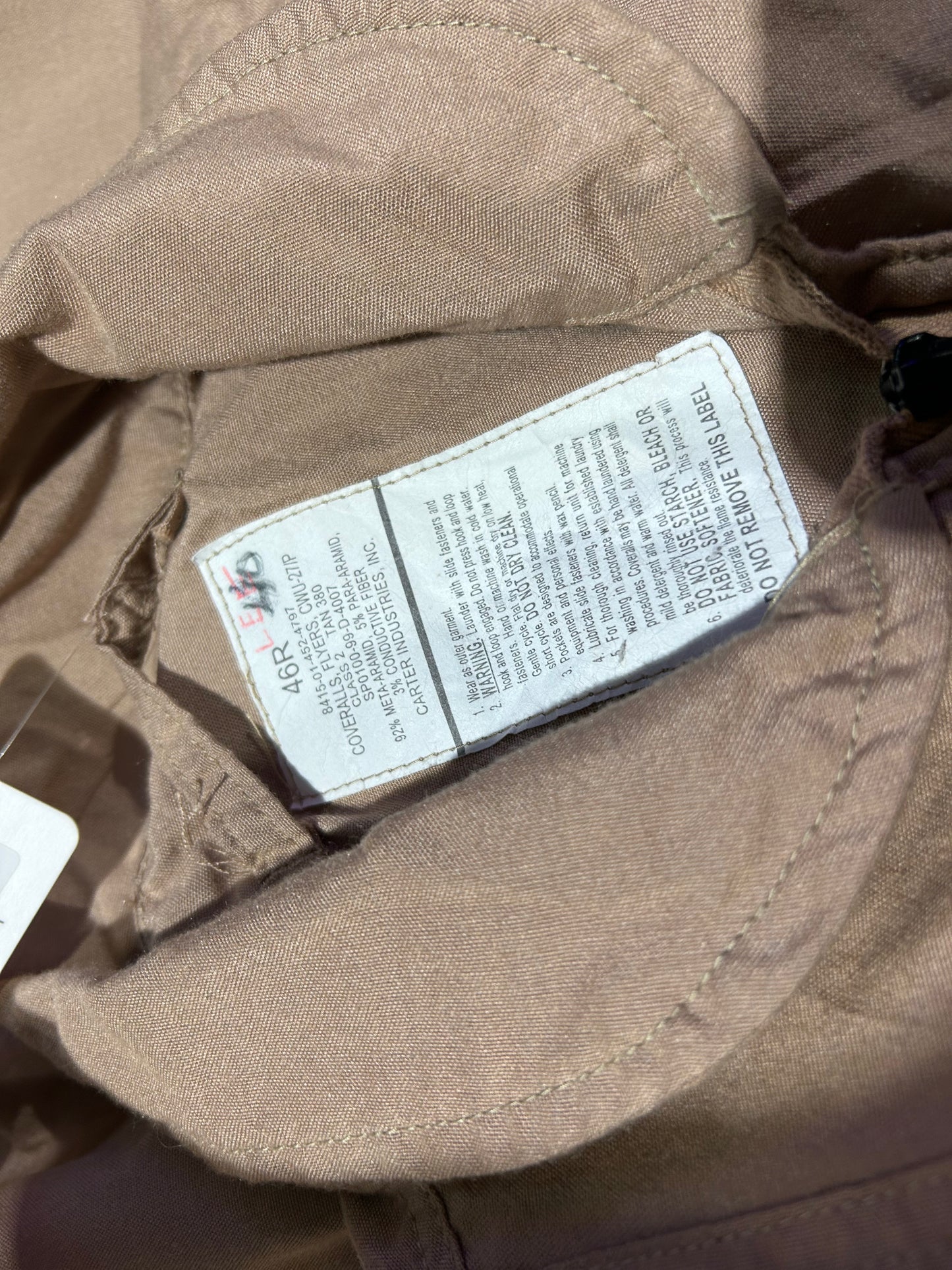 Pilot One Piece Flying Suit - Beige Size XL
