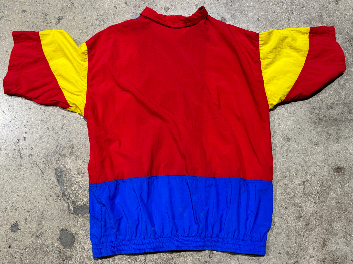 Short Sleeve Zip Top - Red/Blue Large