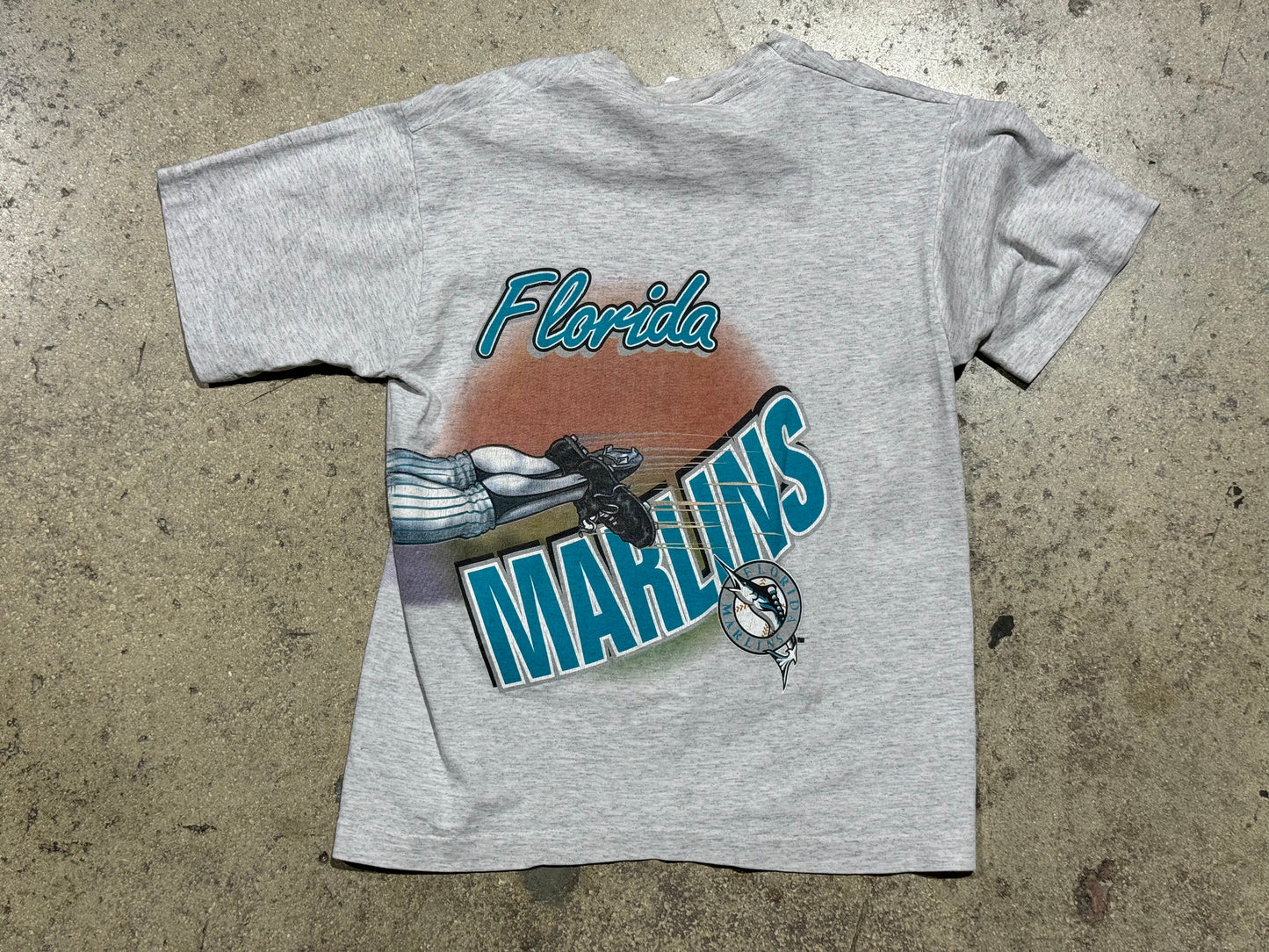 Florida Marlins Dive Catch Tee - Grey Size Youth Large