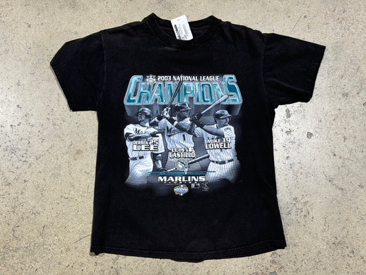 Florida Marlins 2003 Champs Player Tee - Black Size Small