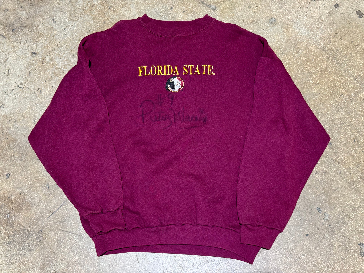 FSU Autographed Crewneck - Burgundy Size XL