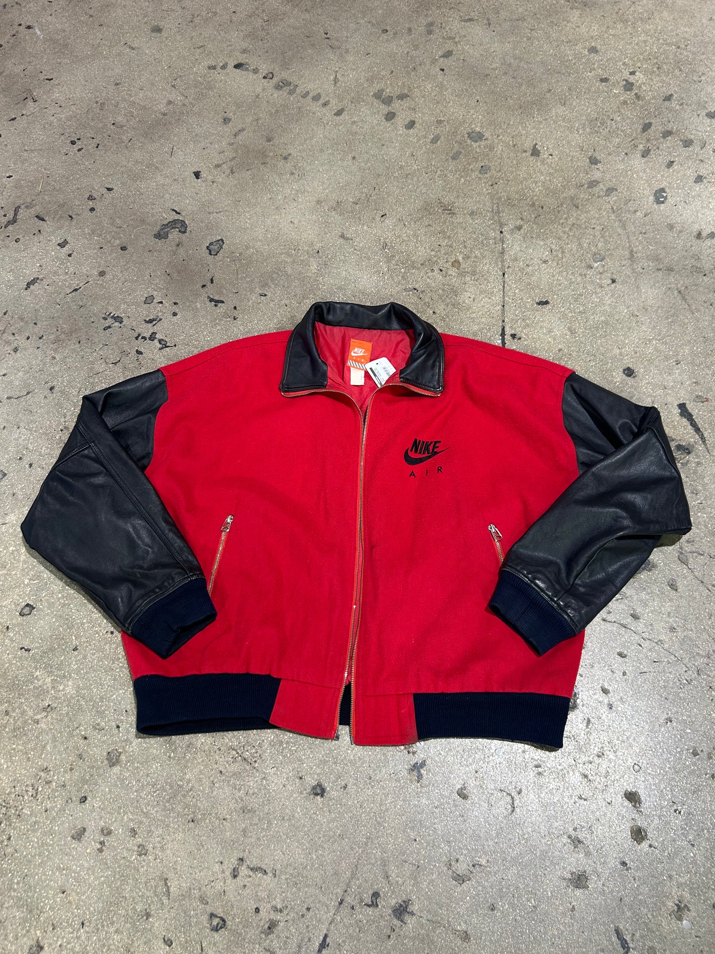 Nike Air Letterman Style Jacket - Black/Red Size XL