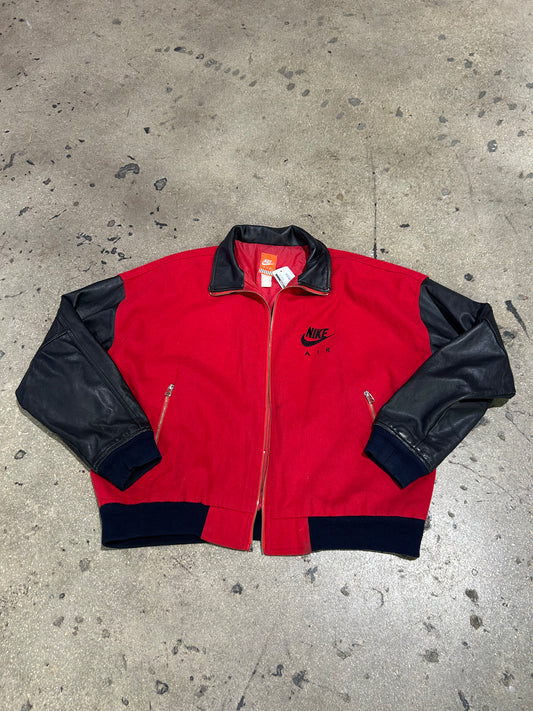 Nike Air Letterman Style Jacket - Black/Red Size XL