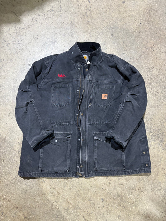 Carhartt  Long Work Jacket - Faded Black Size 4XL