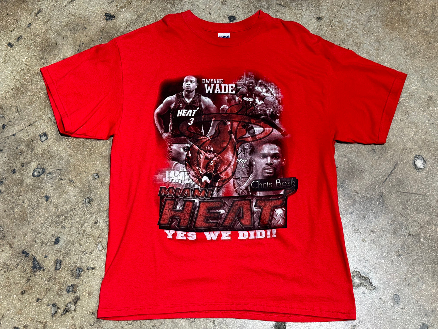 Miami Heat Dream Team Big 3 Tee - Red Size XL