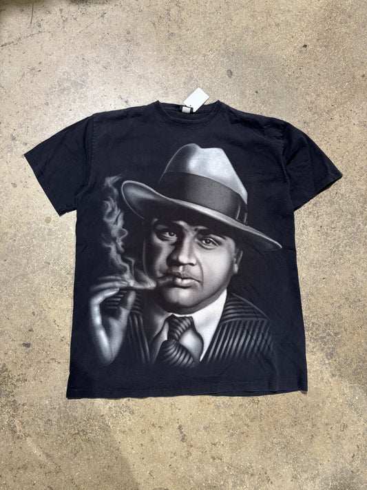 Al Capone Airbrush Graphic Tee - Black Size XL