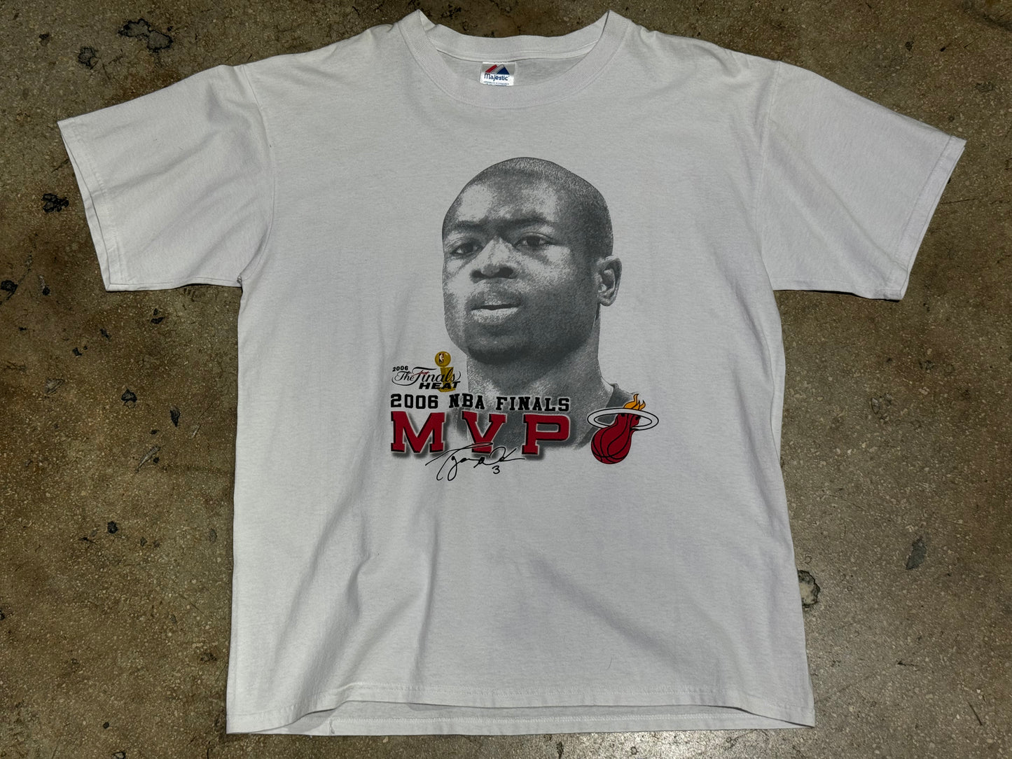 2006 Miami Heat Dwyane Wade Finals MVP Tee - White Size XL