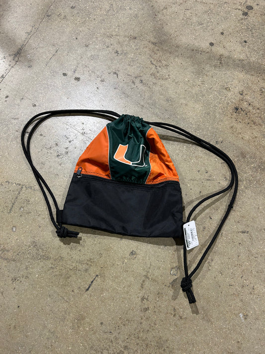 UM Miami Hurricanes Knapsack Bag - Black/Green