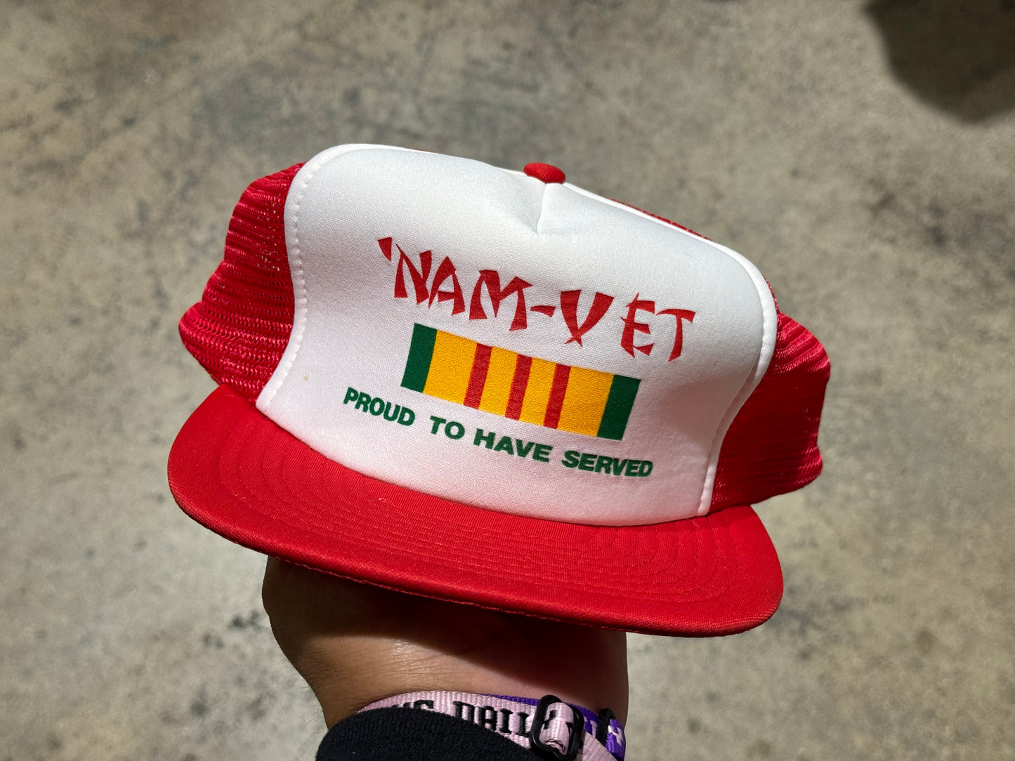 Vietnam Vet Trucker Hat - Red/White