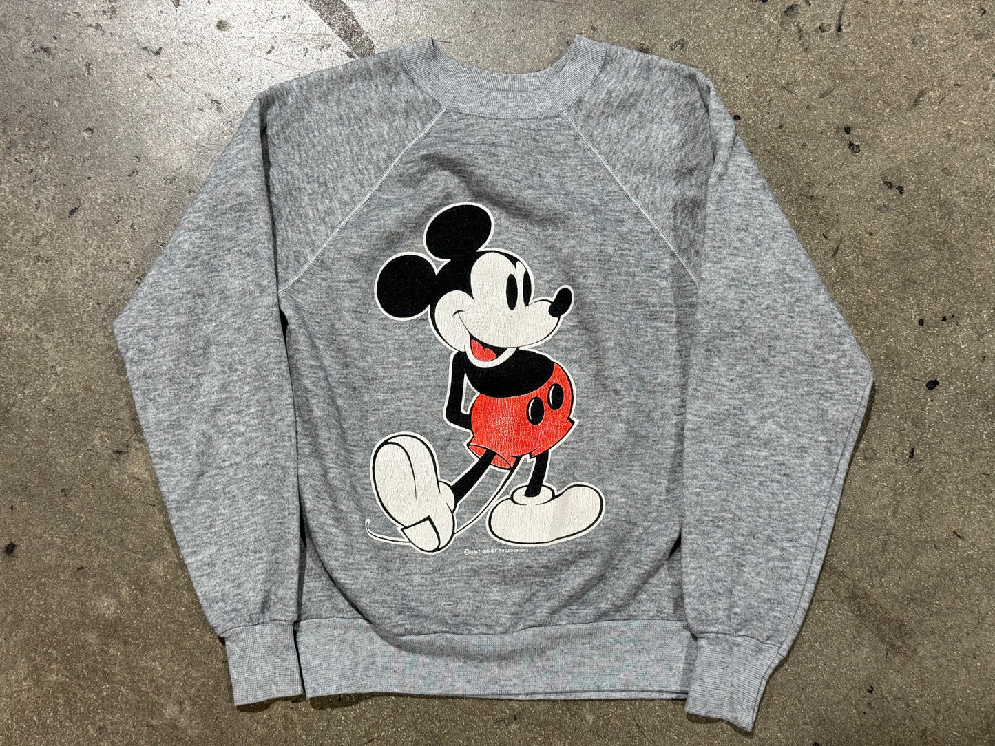 80s Disney Mickey Mouse Crewneck - Grey Size Medium