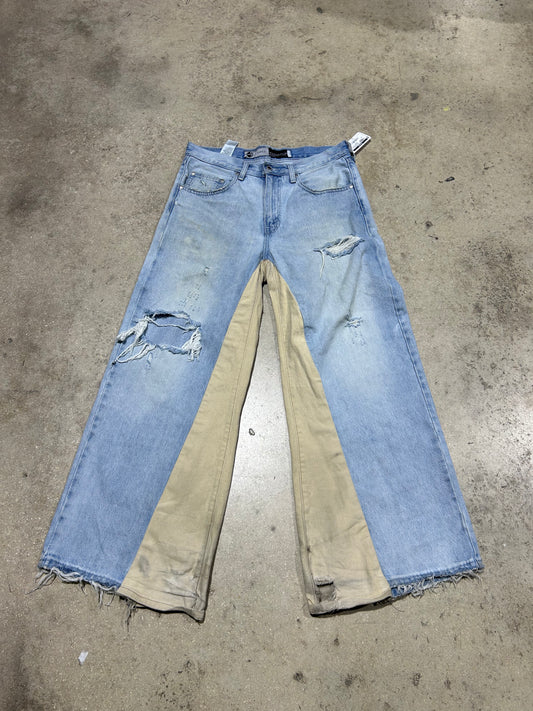 Levis Silvertab Loose Reworked Denim - Washed/Khaki Size 31X30