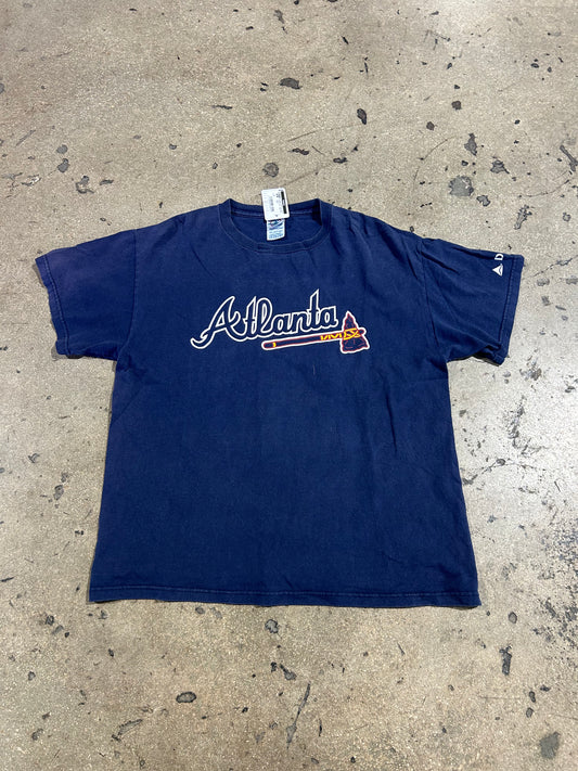 Chipper Jones #10 Atlanta Braves Tee - Navy Size Large
