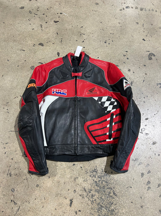 Honda Leather Biker Jacket - Red/Black Size XXL