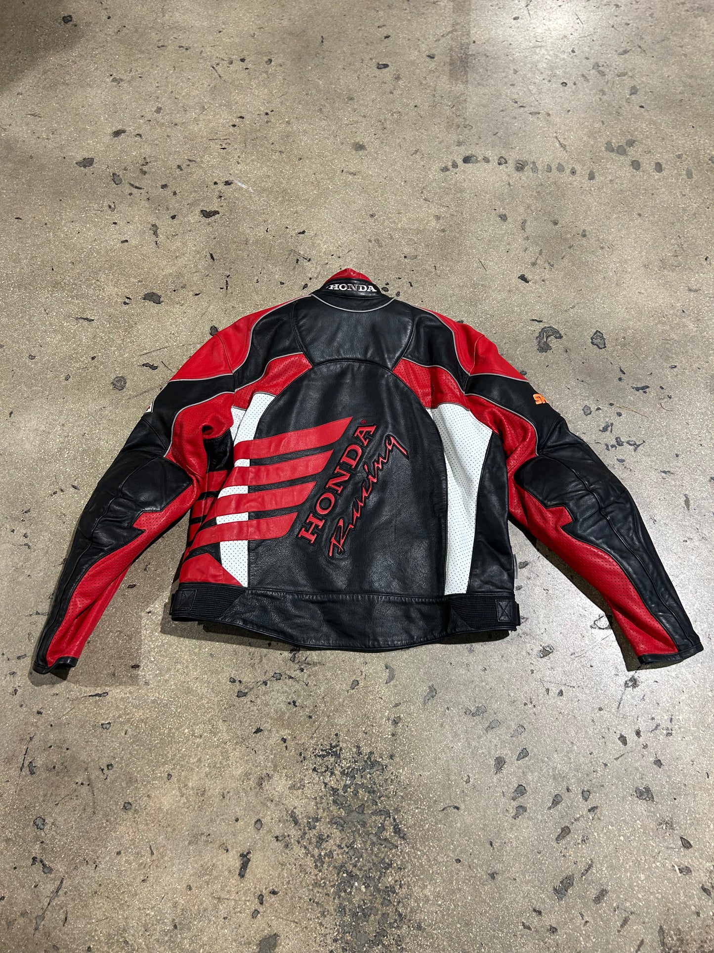 Honda Leather Biker Jacket - Red/Black Size XXL
