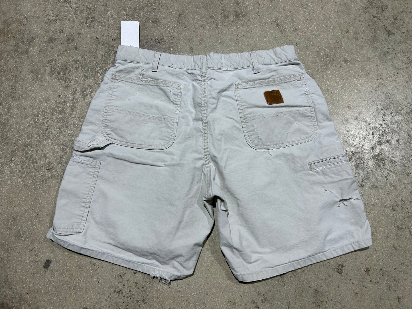Thrashed Carhartt Shorts - Light Khaki Size 34