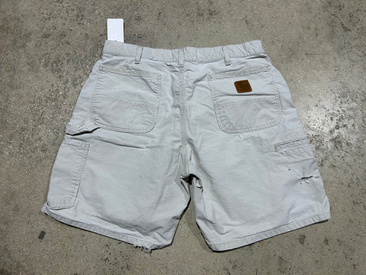 Thrashed Carhartt Shorts - Light Khaki Size 34