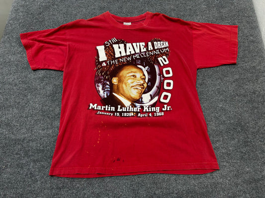 MLK Dream Raise your Voice Tee - Red Size XL
