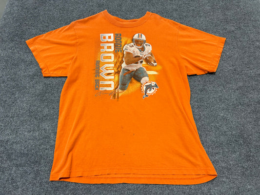 Miami Dolphins Ronnie Brown Tee - Orange Size XL (23x27)