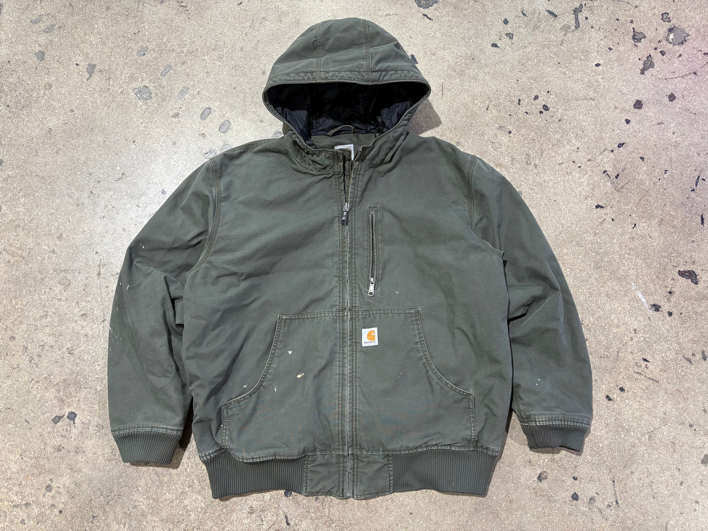 Carhartt Hooded Jacket - Olive Size Large