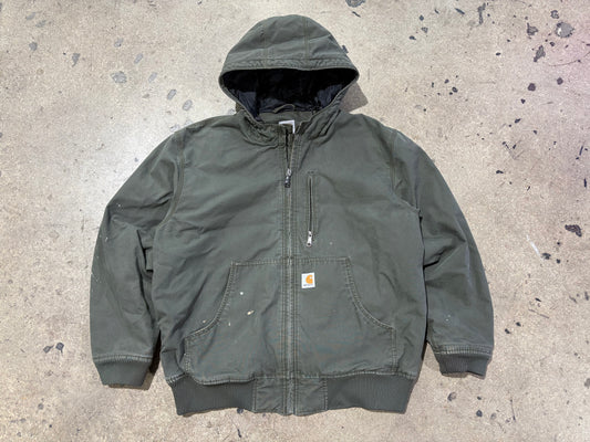 Carhartt Hooded Jacket - Olive Size Large