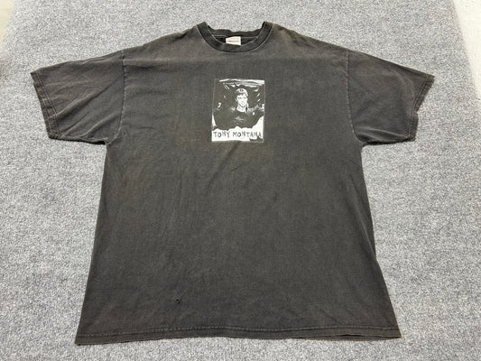 Tony Montana Scarface Portrait Tee - Faded Black Size XXL