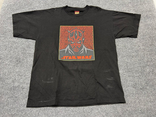 Star Wars Darth Maul Textured Print Tee - Black Size Large