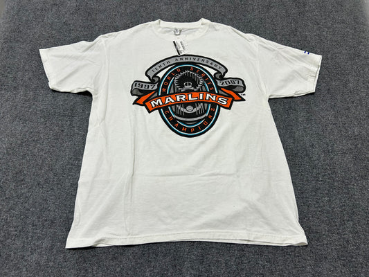 2007 Tenth Anniversary Marlins World Series Tee - White Size XL