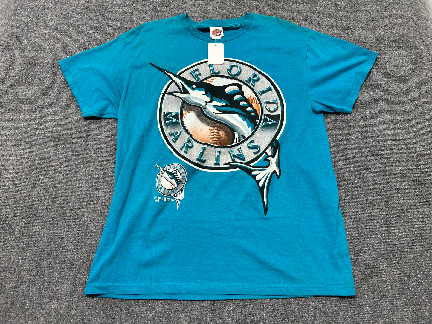 1999 Florida Marlins Baseball Team Logo - Teal Size Large