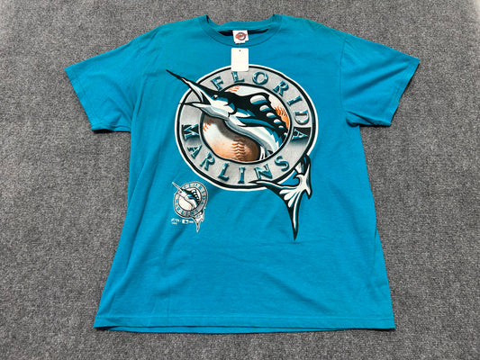 1999 Florida Marlins Baseball Team Logo - Teal Size Large