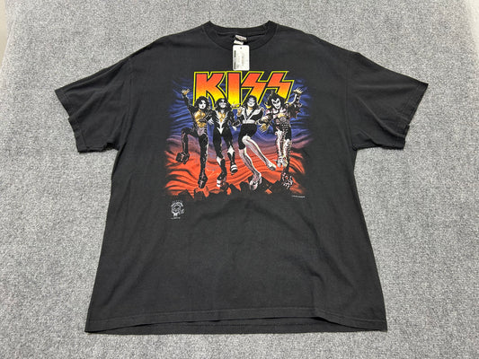 1996 Kiss 20 Years Of Destruction Tour Tee - Black Size 2XL