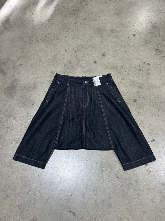 2011 Cdg Drop Crotch Denim Shorts - Black Size Small