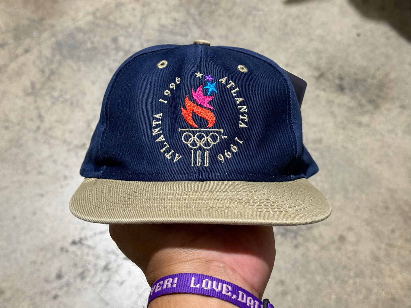 1996 Atlanta Olympics Snapback Hat - Navy/Khaki