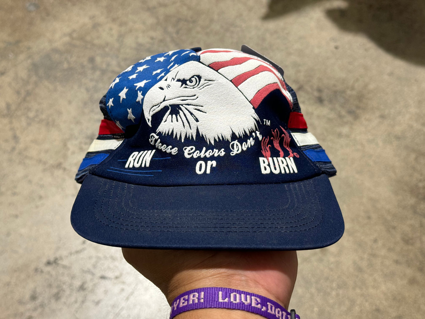 USA Flag Eagle Run or Burn Hat - Navy