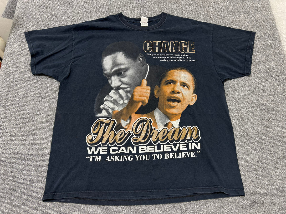 The Dream We Can Believe In Obama MLK Tee - Black Size XXXL