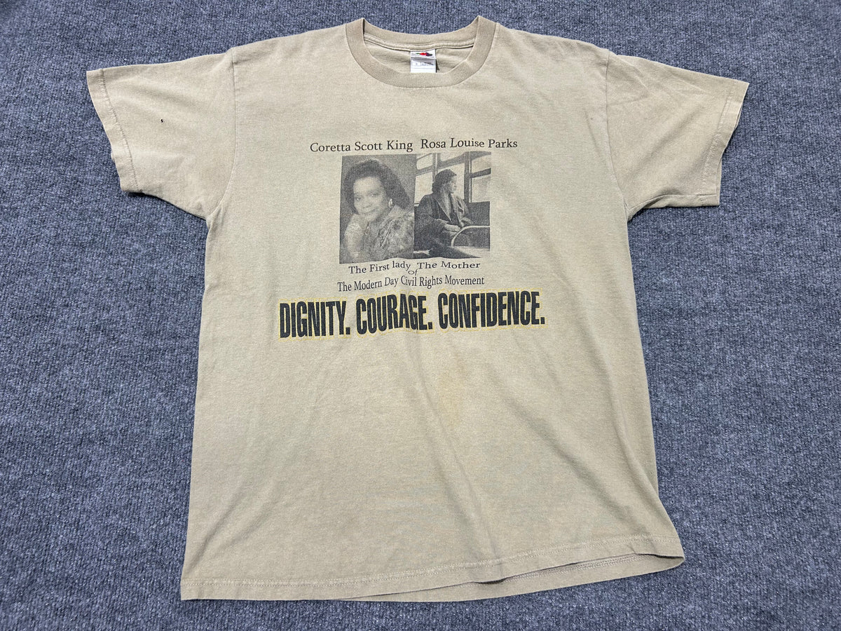Coretta Scott King & Rosa Parks Tee - Khaki Size Large