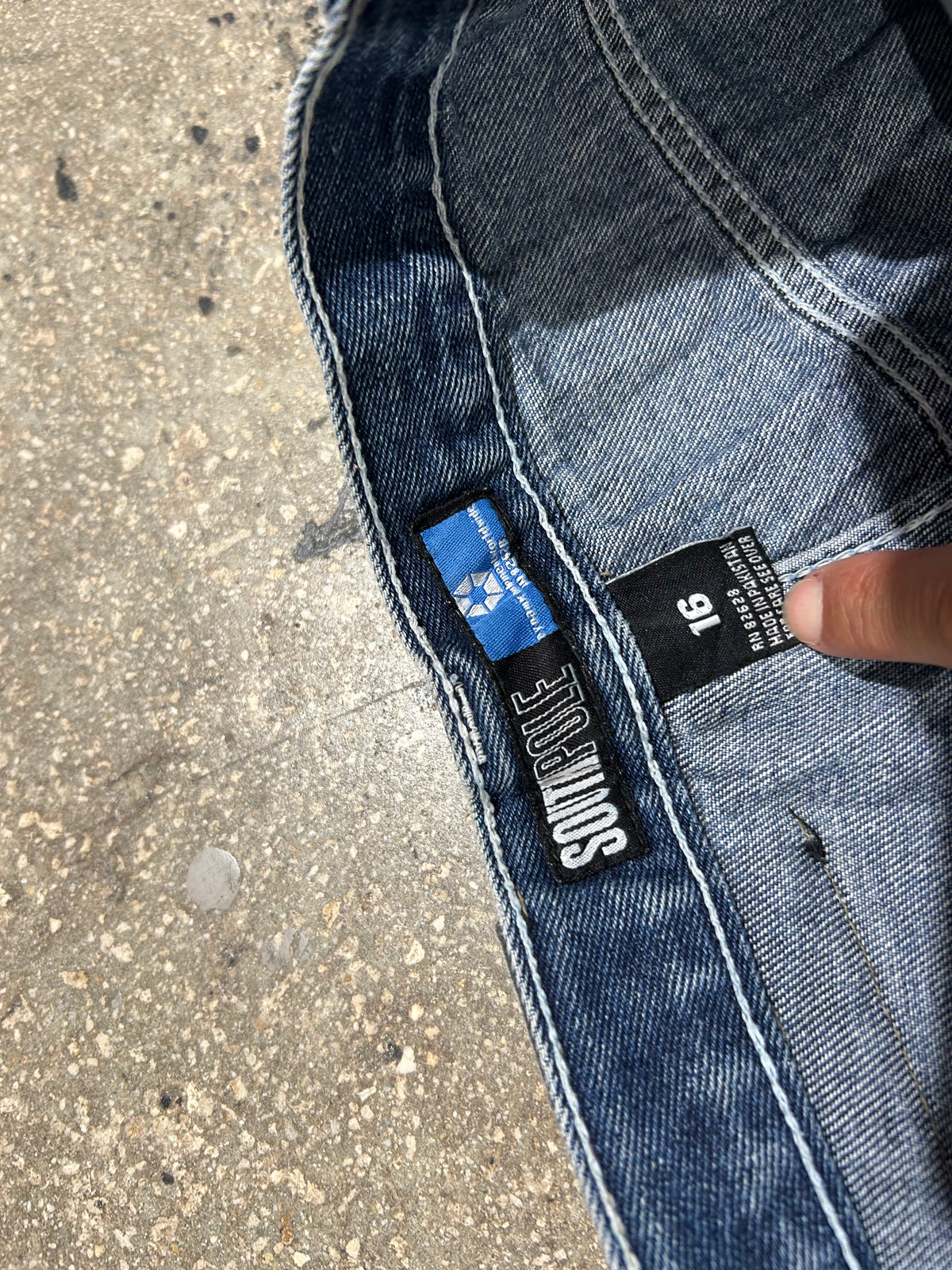 SouthPole Carpenter Denim Shorts - Blue size 16