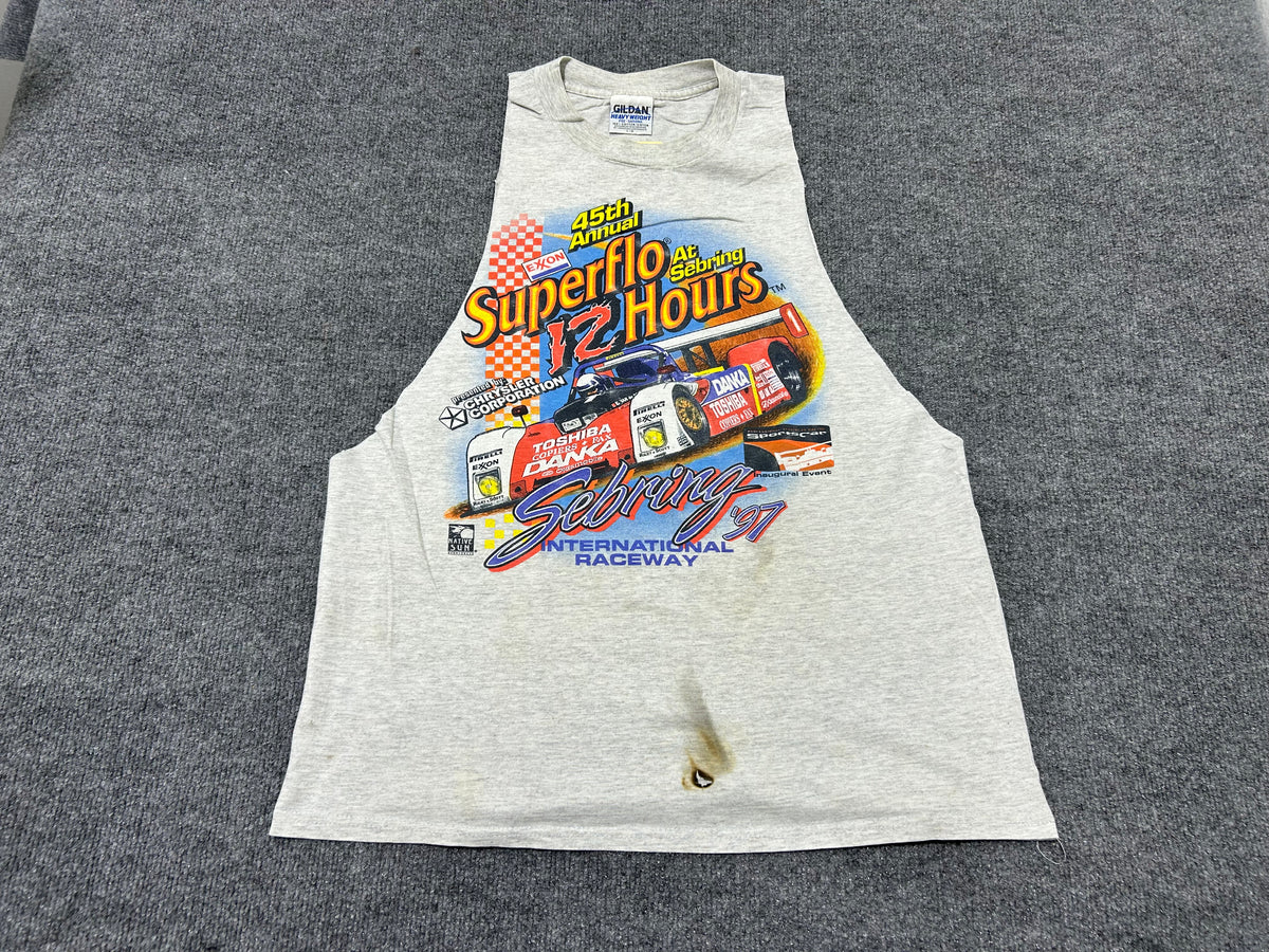 1997 45th Annual Superflo Race Cut Off Tee - Gray Size Large