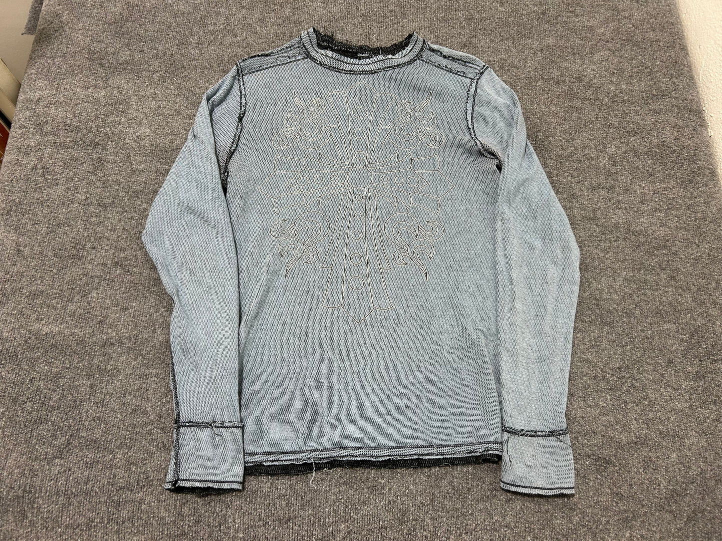 Distressed Affliction Reversible Thermal - Black/Blue Size XL