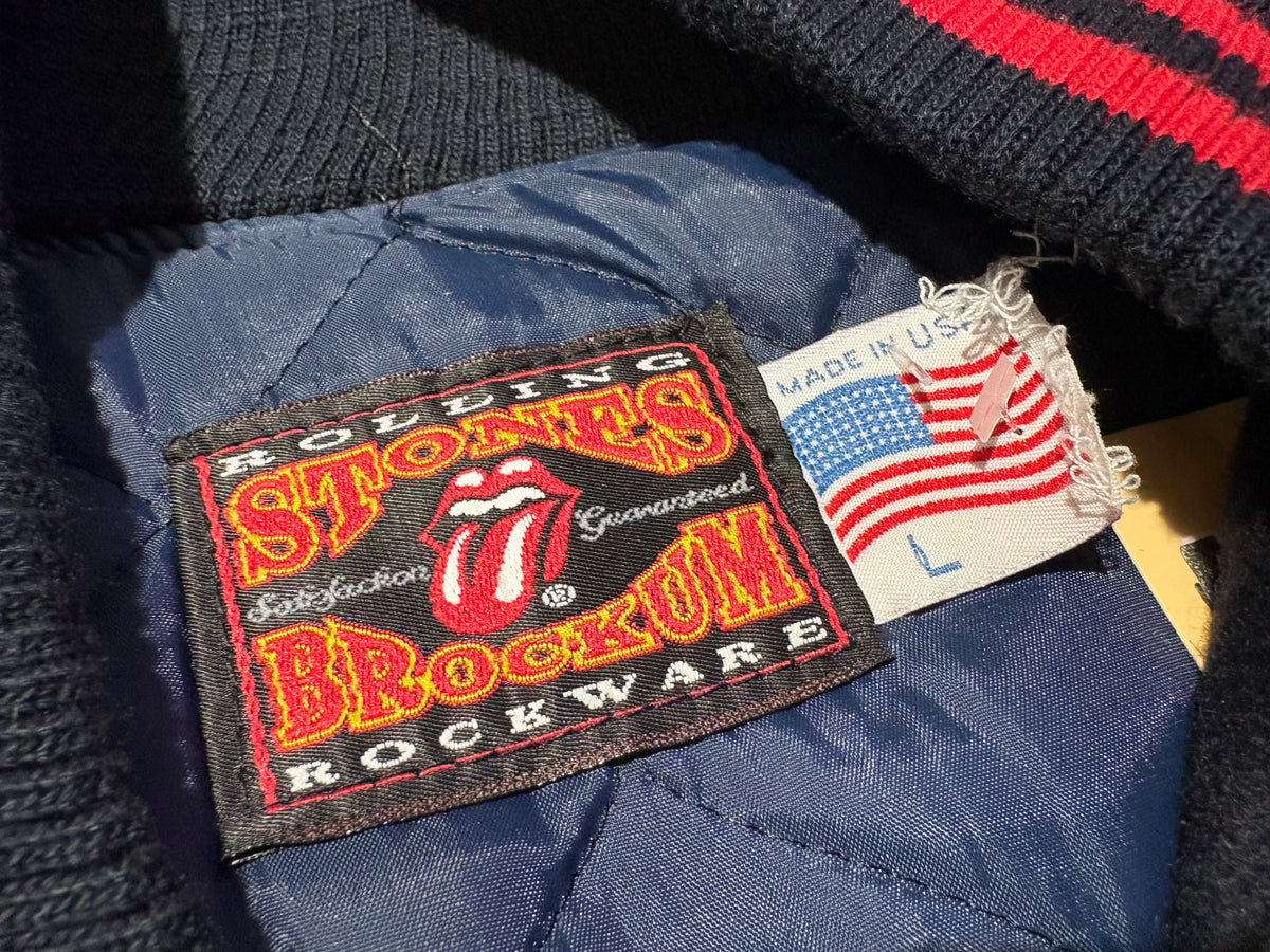 1994 The Rolling Stones Varsity World Tour Jacket - Black/White/Red Size Large
