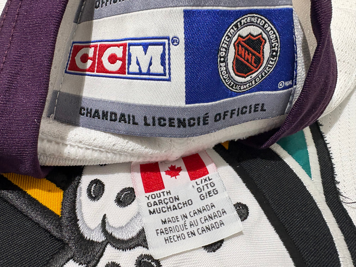 Youth CCM Anaheim Ducks Hockey Jersey - White Size Large