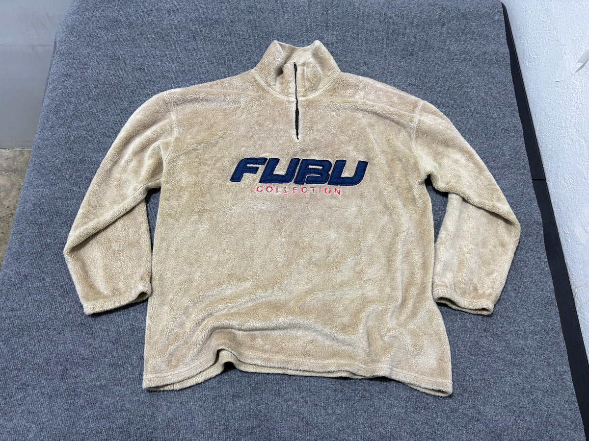 Fubu Collection Fleece Jacket - Beige Size XL