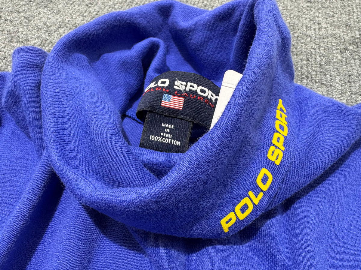 Polo Sport Turtle Neck Long Sleeve Shirt - Blue Size XL